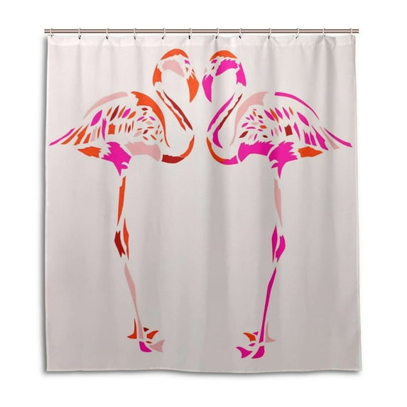 Libin Flamingo Lover Shower Curtain Waterproof Bathroom Shower Curtain 66x72 inches