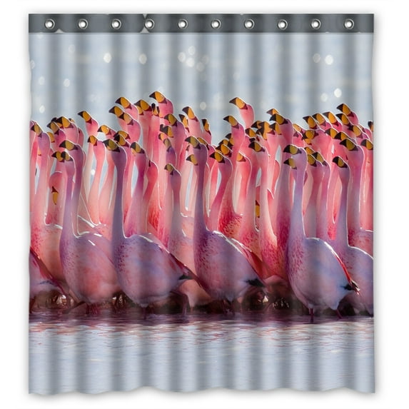 Libin Flamingo Waterproof Shower Curtain Bathroom Decor Sets with Hooks 66x72 Inches