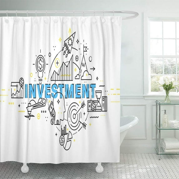 Libin Flat Thin Line of Application Development Site Coding Information Shower Curtain 60x72 inch