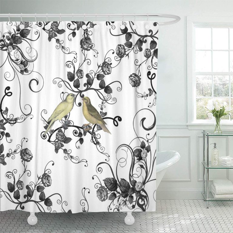 YUSDECOR Pattern Swiss Cross in Mustard Yellow and Living Room Bathroom  Decor Bath Shower Curtain 60x72 inch