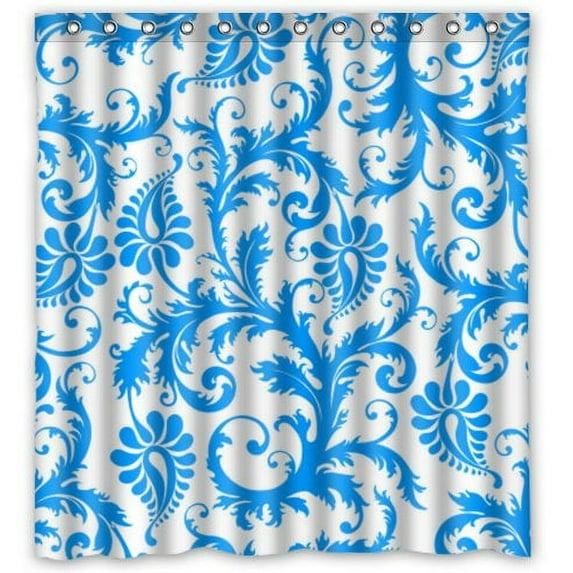 Libin Floral Wild Leave Shower Curtain Polyester Fabric Bathroom Decorative Curtain Size 66x72 Inches