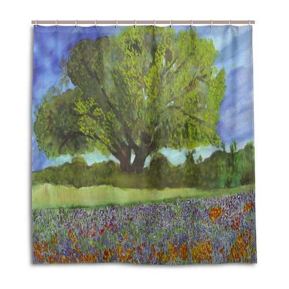 Libin Flower Field Shower Curtain Waterproof Bathroom Shower Curtain 66x72 inches