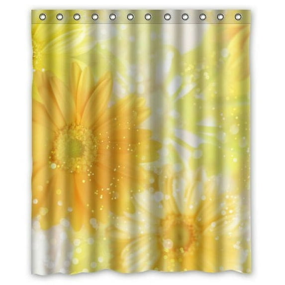 Libin Flower Waterproof Shower Curtain 66x72 inches