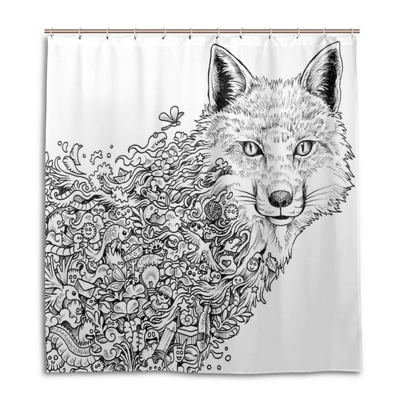 Libin Flowers Of The Wolf Shower Curtain Waterproof Bathroom Shower Curtain 60x72 inches