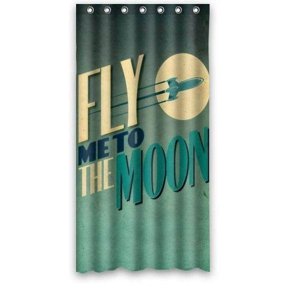 Libin Fly Me To The Moon And Let Me Play Among The Stars Shower Curtain Polyester Fabric Bathroom Decorative Curtain Size 36x72 Inches