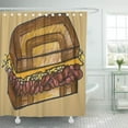 thumbnail image 1 of Libin Food New York Deli Reuben Sandwich Marble Foodie NYC Shower Curtain 60x72 inch, 1 of 3