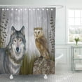 thumbnail image 1 of Libin Forest Wolf and Owl Nature Goth Gothic Phaedra Wicca Shower Curtain 66x72 inch, 1 of 3