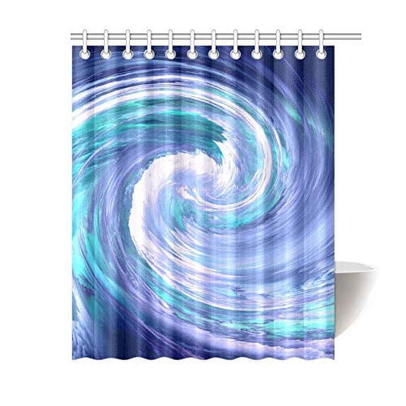 Libin Fractal Spiral Bathroom Shower Curtain 60x72 inch