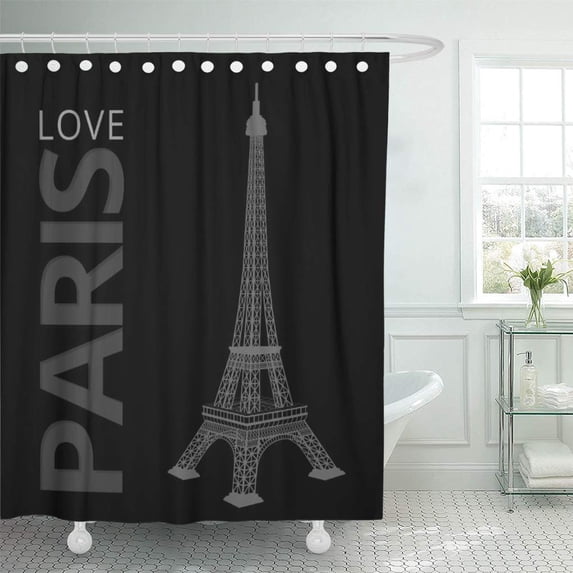 Libin France Love Paris Eiffel Tower Vintage Elegant Monument Wierka Shower Curtain 60x72 inch