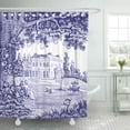 thumbnail image 1 of Libin Frcthmdc French Country Blue Toile Garden Shower Curtain 66x72 inch, 1 of 3