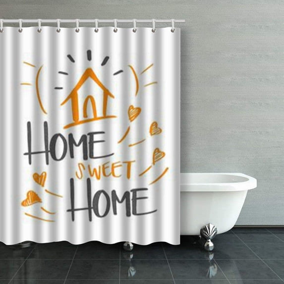 Libin Freehand Simple Drawn Home Sweet Shower Curtains Bathroom Curtain 60x72 Inch