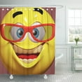 thumbnail image 1 of Libin Fun Funny 3D Emoticon Happy Laugh Smile Sun Glasses Shower Curtain 60x72 inch, 1 of 3