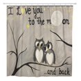 thumbnail image 1 of Libin Funny Owls Couple Bathroom Shower Curtain 60x72 inch, 1 of 3