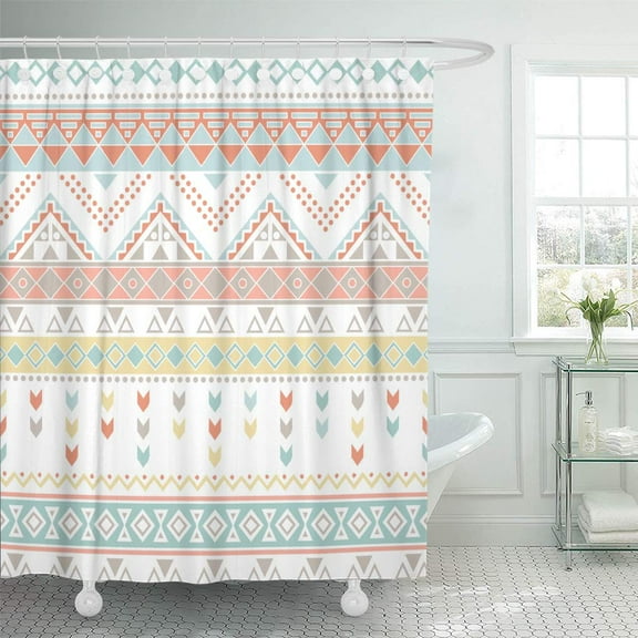 Libin Geometric Tribal Patterns Aztec Chevron Abstract Arrows Ethnic Shower Curtain 60x72 inch