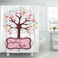 thumbnail image 1 of Libin Girls Whimsical Tree Kids Name Library Book Personalize Text Shower Curtain 60x72 inch, 1 of 3