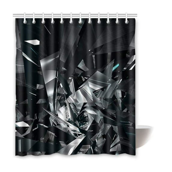 Libin Glass Waterproof Polyester Bathroom Shower Curtain 66x72 Inches