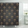 thumbnail image 1 of Libin Gold Fleur De Lis Vintage Elegant Chic Classy Black Shower Curtain 60x72 inch, 1 of 3