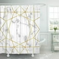 thumbnail image 1 of Libin Gold Geometric Artdeco On Marble Luxury Mock Up Birthday Valentines with Text Shower Curtain 66x72 inch, 1 of 3