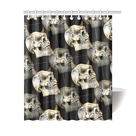 Libin Gothic Skulls Bathroom Shower Curtain 60x72 inch
