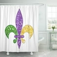 thumbnail image 1 of Libin Gras Beautiful Fleur De Lis Shimmer Mardi Blank Brocade Shower Curtain 60x72 inch, 1 of 3