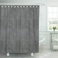 thumbnail image 1 of Libin Gray Retro Masculine Geometric Squares Pattern Blue and Cream Shower Curtain 66x72 inch, 1 of 3