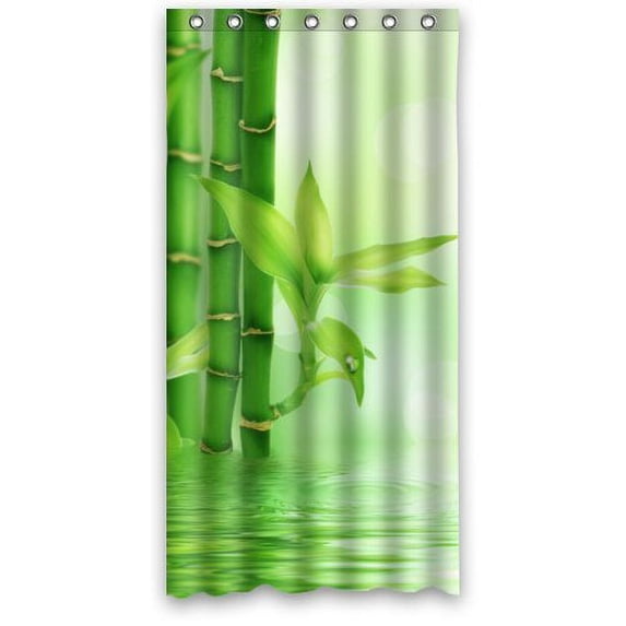 Libin Green Bamboo In Water Shower Curtain Waterproof Polyester Fabric Bathroom Curtain 36x72 inch