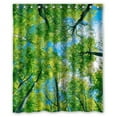 thumbnail image 1 of Libin Green Forest Blue Sky Shower Curtain Polyester Fabric Bathroom Decorative Curtain Size 60x72 Inches, 1 of 3