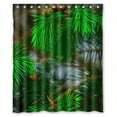 thumbnail image 1 of Libin Green Leaves Fresh And Natural Scenery Pattern Shower Curtain Polyester Fabric Bathroom Decorative Curtain Size 60x72 Inches, 1 of 3