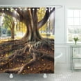 thumbnail image 1 of Libin Green Nature Centenarian Tree Large Trunk and Big Roots Shower Curtain 66x72 inch, 1 of 3