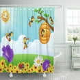 thumbnail image 1 of Libin Green Outside of Bees Flying Around The Beehive Shower Curtain 60x72 inch, 1 of 3