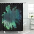 thumbnail image 1 of Libin Green Sweden Northern Lights Aurora Borealis Above Forest Fisheye Sky Shower Curtain 66x72 inch, 1 of 3