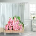 thumbnail image 1 of Libin Green Vintage Group of Pink Roses on Wooden Table Shower Curtain 60x72 inch, 1 of 3