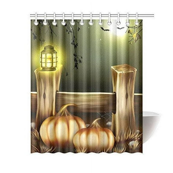 Libin Halloween Shower Curtain Waterproof Fabric Bath Curtain 66x72 inches