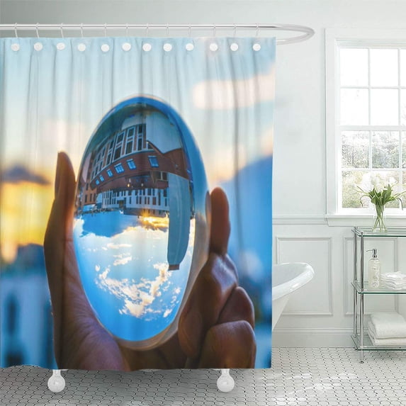 Libin Hand Holding Crystal Ball for Optical City As The Shower Curtain 60x72 inch