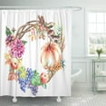 thumbnail image 1 of Libin Hand Painted Watercolor Illustration of Autumn Harvest Wreath Fruits Shower Curtain 60x72 inch, 1 of 3