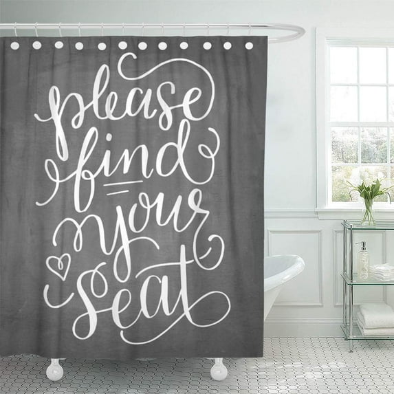 Libin Hand Please Find Your Lettered Wedding Bridal Baby Sign Shower Curtain 60x72 inch