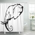 thumbnail image 1 of Libin Head Tribal Elephant Trunk Tattoo Monochrome Shower Curtain 66x72 inch, 1 of 3