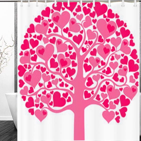 Libin Heart Tree Leaf Isolated On Holidays Nature Shower Curtain 60x72 Inches