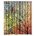 thumbnail image 1 of Libin Honey Day House Birds on a line Shower Curtain Polyester Fabric Bathroom Decorative Curtain Size 60x72 Inches, 1 of 3
