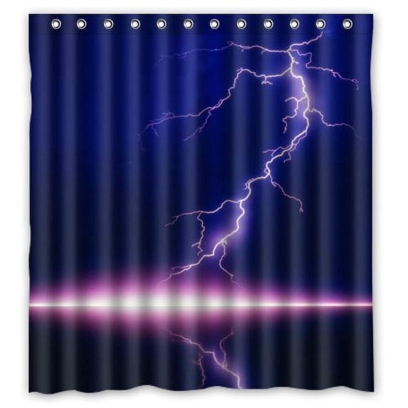 Libin Horizon Of Lightning Waterproof Bathroom Fabric Shower Curtain 66x72 inches