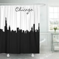 thumbnail image 1 of Libin Illinois Black and White Chicago City Silhouette Designs Skyline Shower Curtain 66x72 inch, 1 of 3