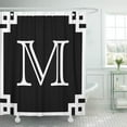 thumbnail image 1 of Libin Initial Black and White Monogram Greek Shower Curtain 60x72 inch, 1 of 3
