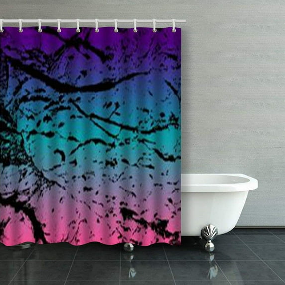 Libin Ink Color Splash On Rainbow Ombre Shower Curtains Bathroom Curtain 60x72 Inch