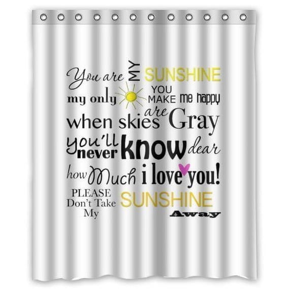 Libin Inspirational Quotes Shower Curtain Polyester Fabric Bathroom Decorative Curtain Size 60x72 Inches