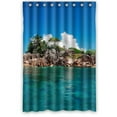 thumbnail image 1 of Libin Island And Blue Pure Sea Water Shower Curtain Polyester Fabric Bathroom Decorative Curtain Size 48x72 Inches, 1 of 3