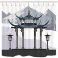 thumbnail image 1 of Libin Japanese Style Winter Snow Mount Fuji Pavilion Modern Art Polyester Fabric Bathroom Shower Curtain 66x72 inches, 1 of 3