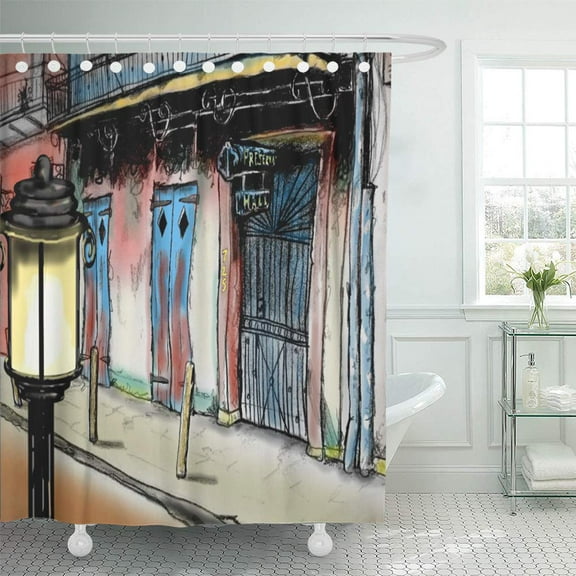 Libin Jazz Preservation Hall New Orleans by Jazzy Mardi Gras Shower Curtain 60x72 inch