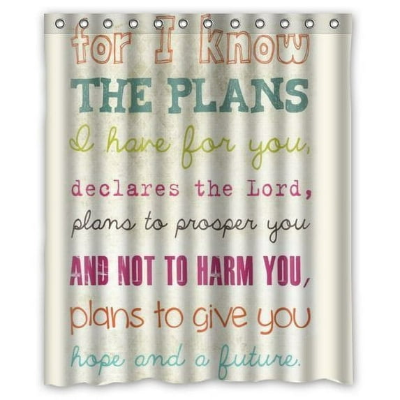 Libin Jeremiah 29:11 For I Know The Plans I Have For You Shower Curtain Polyester Fabric Bathroom Decorative Curtain Size 60x72 Inches
