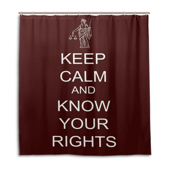 Libin Keep Calm And Know Your Rights Shower Curtain Waterproof Bathroom Shower Curtain 48x72 inches
