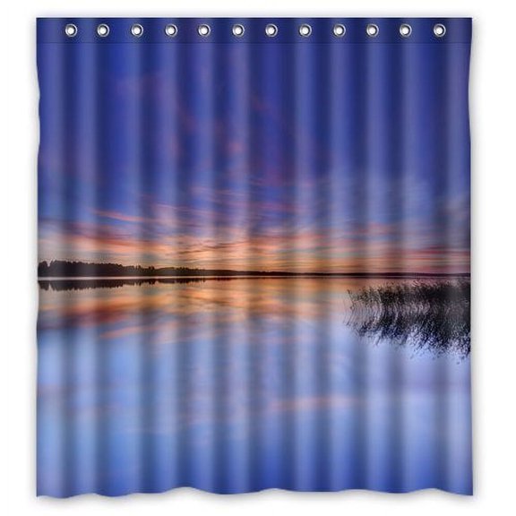 Libin Lake Shower Curtain Polyester Fabric Bathroom Decorative Curtain Size 36x72 Inches